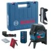Bosch Professional GCL 2-50 Set Combi-lijnlaser | Rood | 20m | 2 Lijnen | +Houders En Ontvanger [0.601.066.F01] -Bosch Winkel Bosch Blauw GCL 2 50 Set 0.601.066.F01