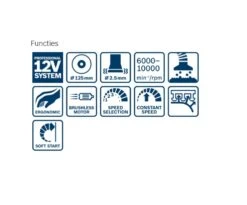 Bosch Professional GEX 12V-125 Professional Accu Schuurmachine Excenter | 125 Mm | 12 Volt | Basic | In Doos [0.601.372.101] -Bosch Winkel Bosch Blauw GEX 12V 125 Professional 0.601.372.100 ext 5 1