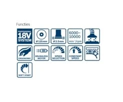 Bosch Professional GEX 18V-125 Professional Accu Schuurmachine Excenter | 125 Mm | 18 Volt | Basic | In Doos [0.601.372.201] -Bosch Winkel Bosch Blauw GEX 18V 125 Professional 0.601.372.201 ext 5