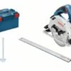 Bosch Professional GKS 55+ GCE + FSN 1400 Cirkelzaag | 63 Mm | 1350 Watt | + LBoxx + FSN1400 [0.615.990.M91] -Bosch Winkel Bosch Blauw GKS 55 GCE FSN 1600 0.601.682.103