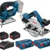 Bosch Professional GST18V-LiB + GKS18V-57G Decoupeerzaag + Cirkelzaag | 18V 8,0Ah ProCore | L-Boxx [06015A6101 + 06016A2101]